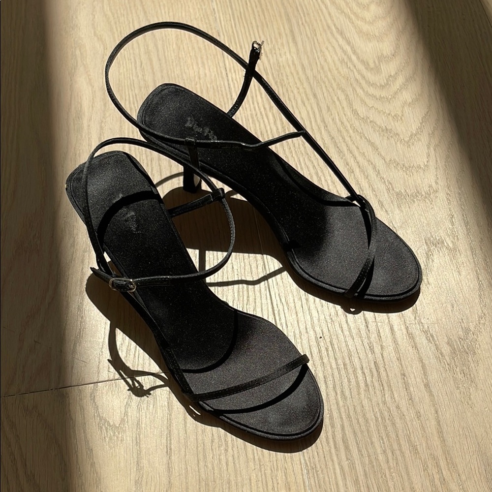 The Row Black Strappy Heels
